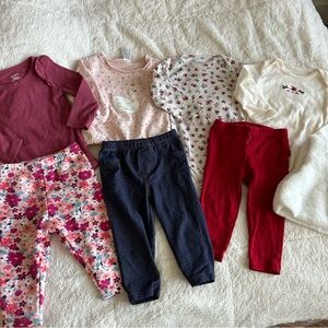 Set of (8) 12 month girls winter clothes floral